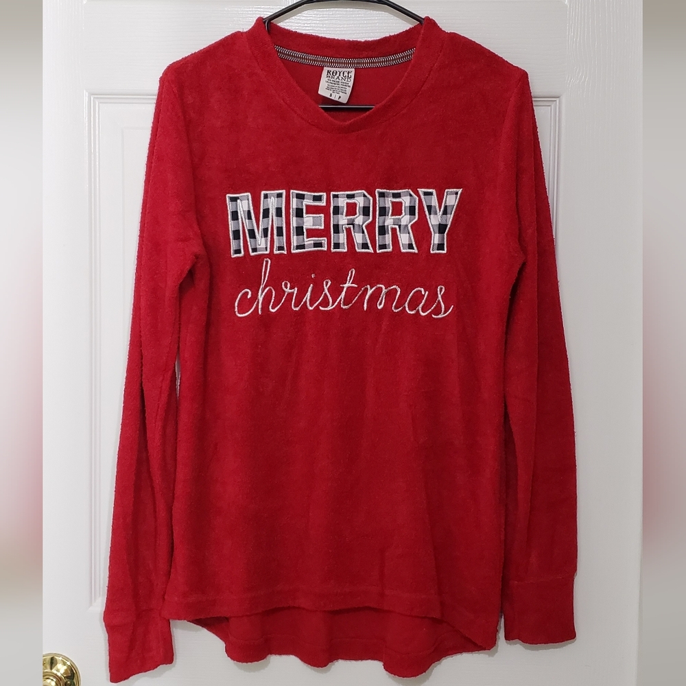 Red Long Sleeve "MERRY CHRISTMAS" Cozy Tee by Royce Brand